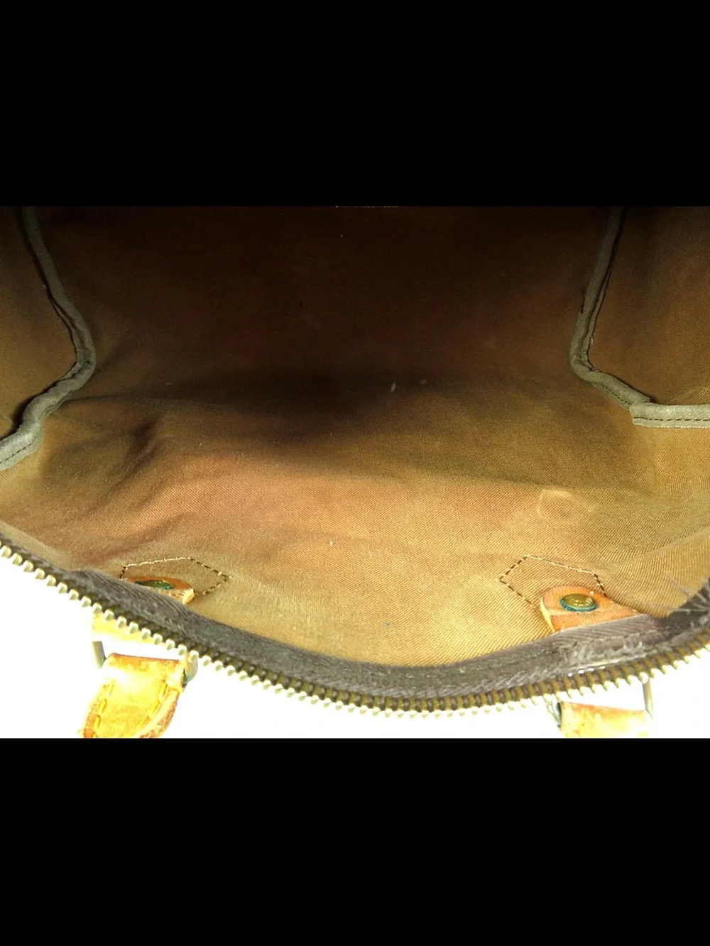 Louis Vuitton Brown Monogram Canvas Satchel with Tan Leather Trim